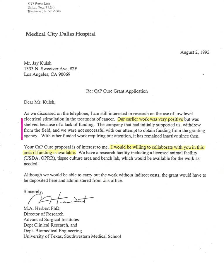 breakthrough cancer treatment - Dr. MA Herbert's response